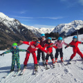 groupe ski haut de pistes